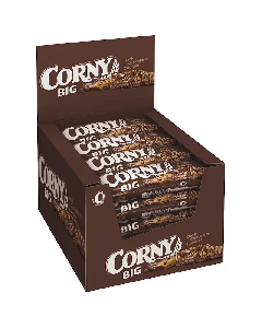 CORNY BIG Chocolate Cookies 24&times;50g med fuldkornsflager, peanuts, cookies og m&oslash;rk chokolade