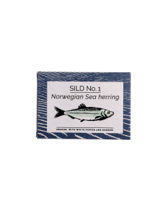 Tin of FANGST Sild No. 1 Nordic herring in organic oil