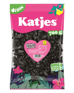 Katjes Kinder Vegan 700g bonbons réglisse dure salée en forme de chat, vegan