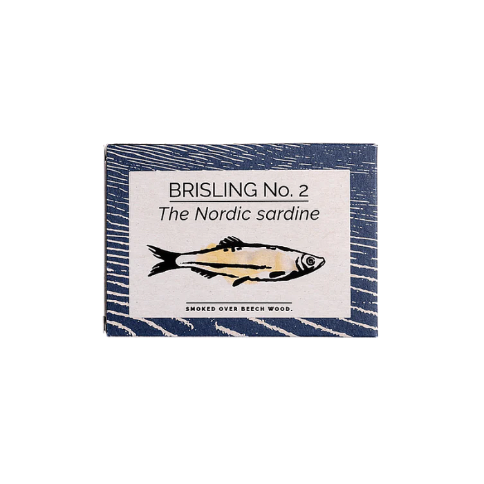 Tin of FANGST Brisling No. 2 brisling sardines in organic oil
