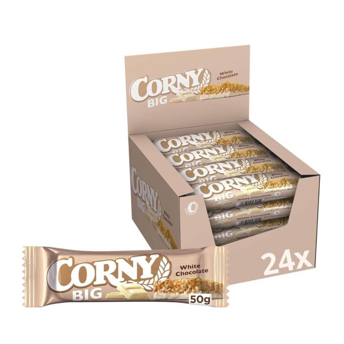 CORNY BIG White 24×40g med fuldkornsflager og hvid chokolade