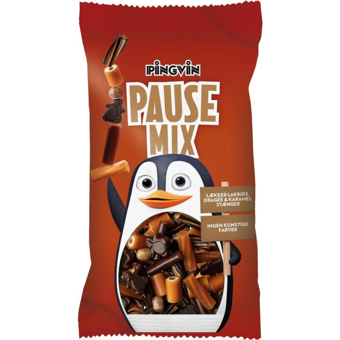 Pingvin Pause Mix Display assortiment réglisse, gommes fruitées et bonbons à mâcher