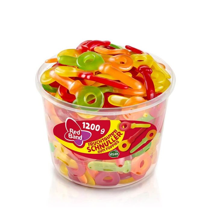Red Band Fruchtgummi Schnuller 1200g tétines gélifiées extra longues à deux saveurs fruitées Red Band Fruchtgummi Schnuller 1200g tétines gélifiées extra longues à deux saveurs fruitées